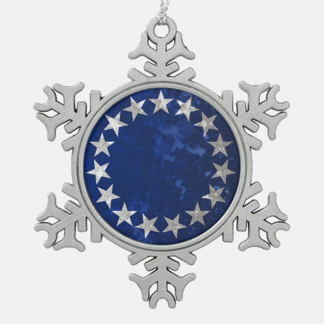 Cookinseln Schneeflocken Zinn-Ornament (Vorderseite)