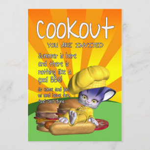 Cookout-Einladungskarte - Cookout & GRILLEN Einladung