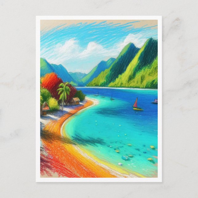 Cook's Bay, Moorea, Französisch-Polynesien Wasserf Postkarte (Vorderseite)