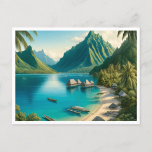 Cook's Bay, Moorea, Französisch-Polynesien Wasserf Postkarte
