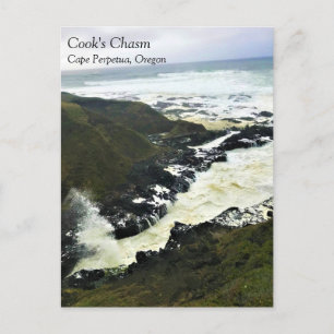 Cook's Chasm, Cape Perpetua, Oregon Coast Postcard Postkarte