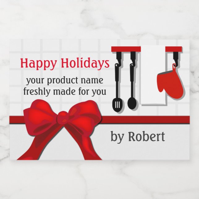 Cooks Christmas Gift Jar Label Lebensmitteletikett (Einzelnes Label)