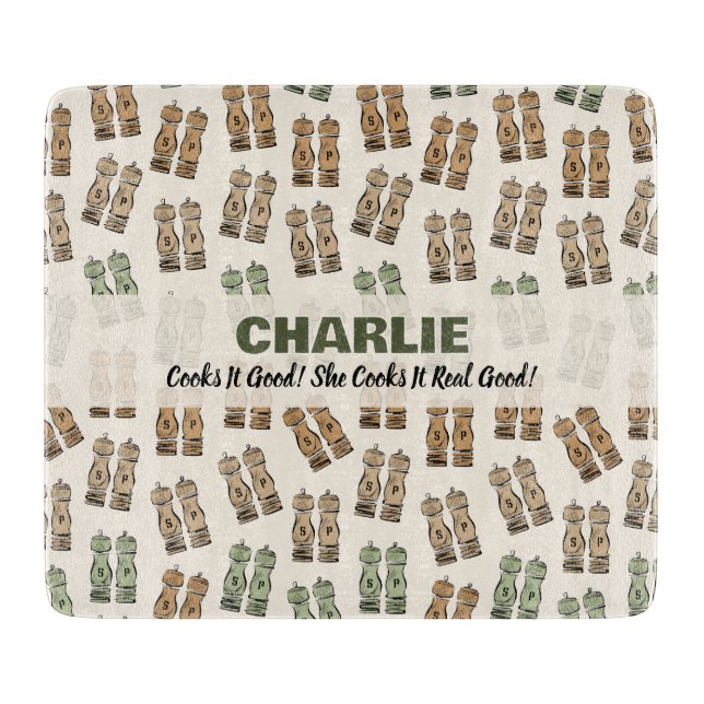 Cooks It Good Personalized Cutting Board Schneidebrett (Vorderseite)