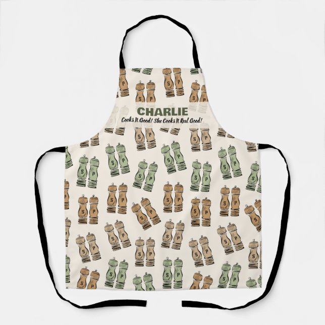 Cooks It Good Personalized  Schürze (Vorderseite)