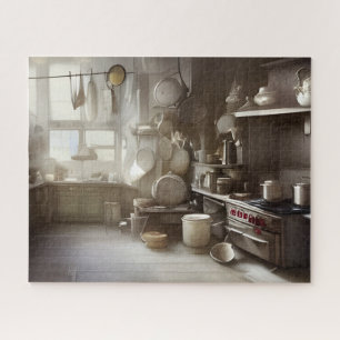 Cook's Kitchen Scene Digital Art Puzzle