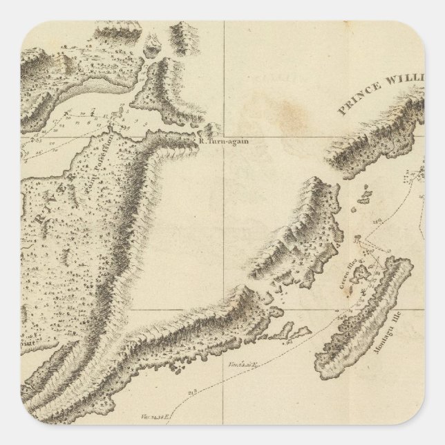 Cooks River, Alaska Quadratischer Aufkleber (Vorderseite)