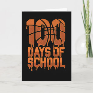 Cool 100 Tage Schule Basketball Liebhaber Klassenz Karte