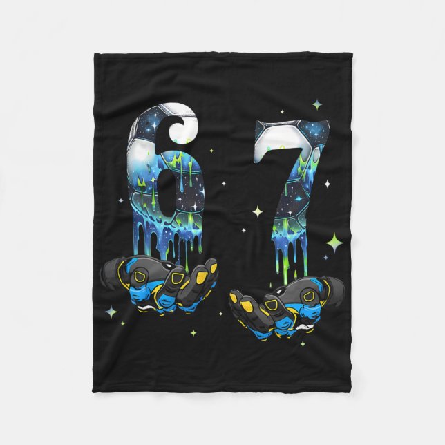 Cool 67 Six Seven Meme Fußball Drip Jungen K Fleecedecke (Vorderseite)