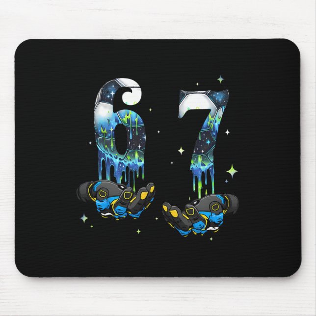 Cool 67 Six Seven Meme Fußball Drip Jungen K Mousepad (Vorne)