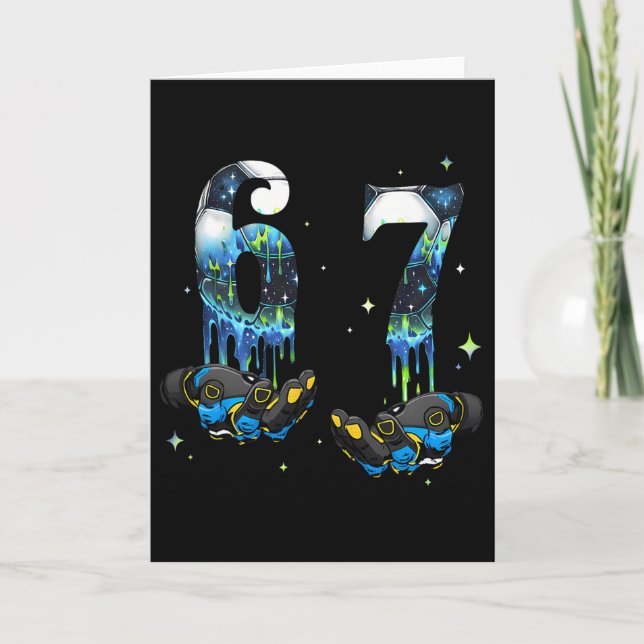 Cool 67 Six Seven Meme Fußball Footbyll Drip Junge Karte (Vorderseite)