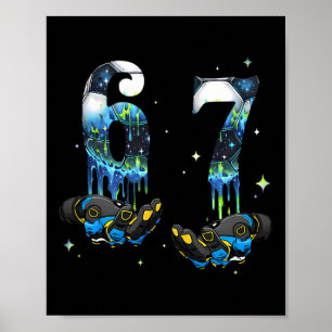 Cool 67 Six Seven Meme Fußball Footll Drip Jungen Poster
