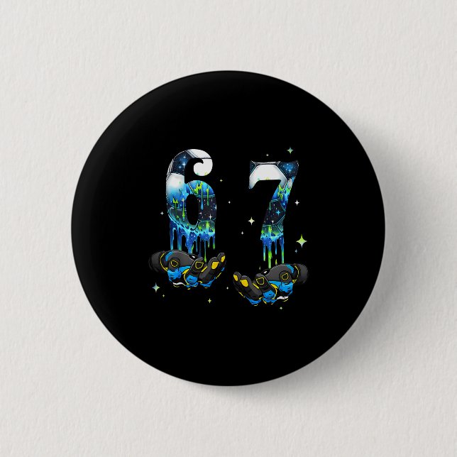 Cool 67 Six Seven Meme Soccer Football Drip Boys K Button (Vorderseite)