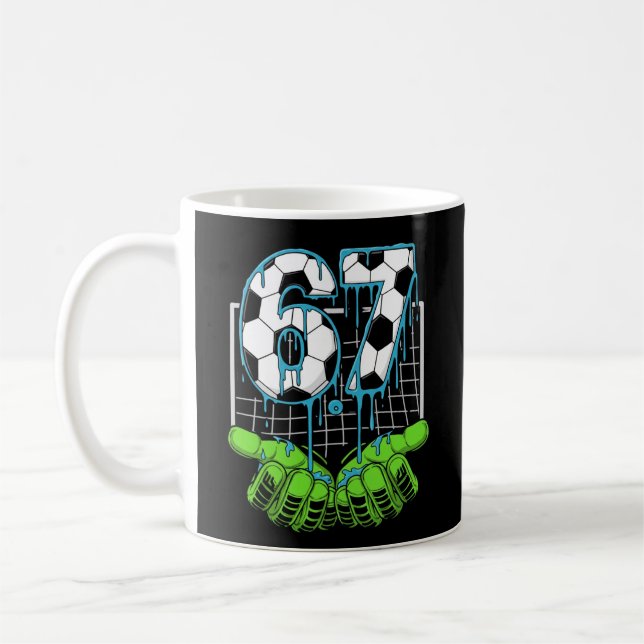 Cool 67 Soccer Number Fire Ice Sports Power Style Kaffeetasse (Links)