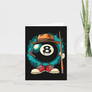 Cool 8 Ball Character Funny Billiards Karte