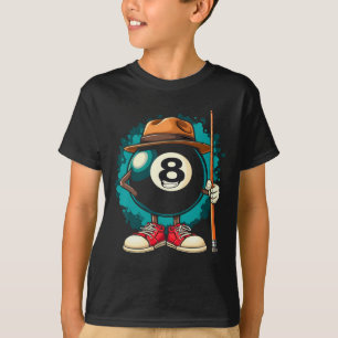 Cool 8 Ball Character Funny Billiards T-Shirt