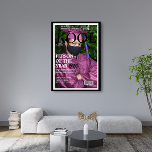 Cool Abschluss Fake Magazine Cover Foto Black Poster