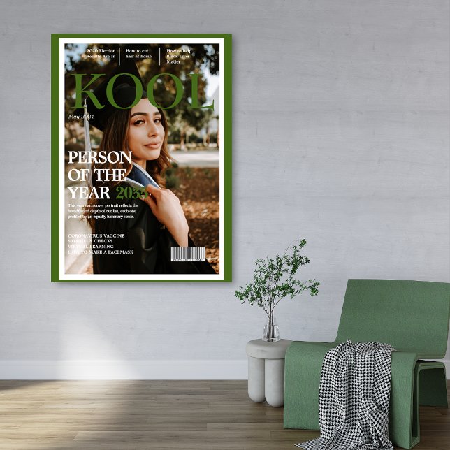 Cool Abschluss Fake Magazine Cover Foto Green Poster (Von Creator hochgeladen)