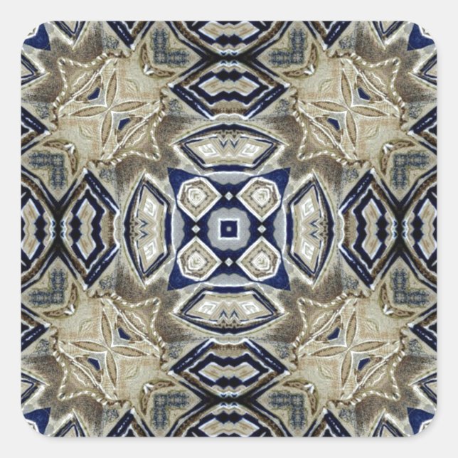 Cool Abstrakt Quadratischer Aufkleber (Vorderseite)
