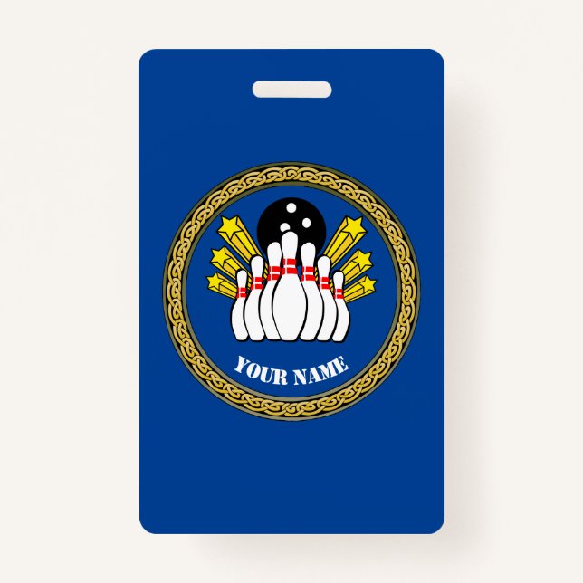 COOL! Abzeichen - Bowling - Benutzerdefinierter Bo Ausweis (Vorderseite)