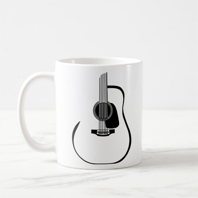 Cool Acoustic Guitar Guitarist Music Rock Guitar Kaffeetasse (Links)