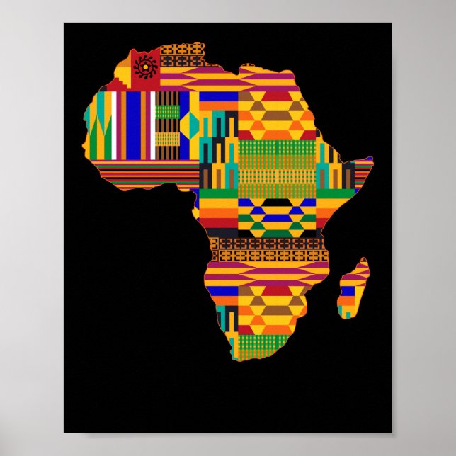 Cool Africa Map Kente Cloth For Wo African Lover Poster (Vorne)