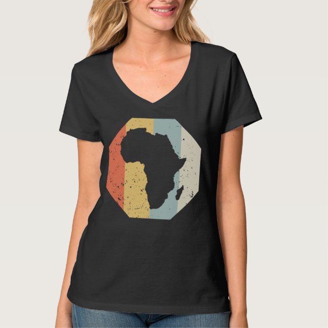 Cool AFRICA WomenMen  Retro African Outline T-Shirt (Vorderseite)