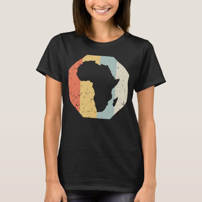 Cool AFRICA WomenMen  Retro African Outline T-Shirt (Vorderseite)