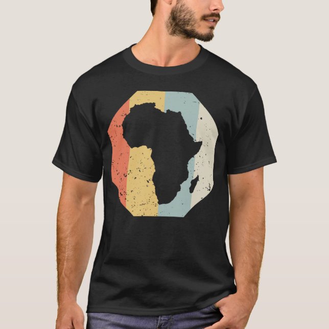Cool AFRICA WomenMen  Retro African Outline T-Shirt (Vorderseite)