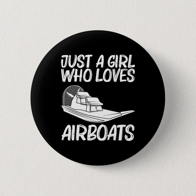 Cool Airboat Gift For Girls Mom Airboat Racing Air Button (Vorderseite)