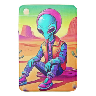 Cool Alien Desert Chillin Badematte