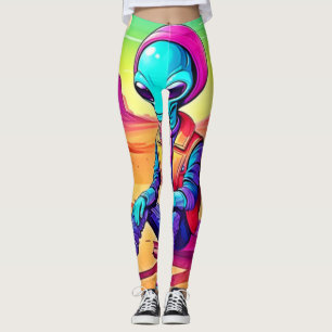 Cool Alien Desert Chillin Leggings