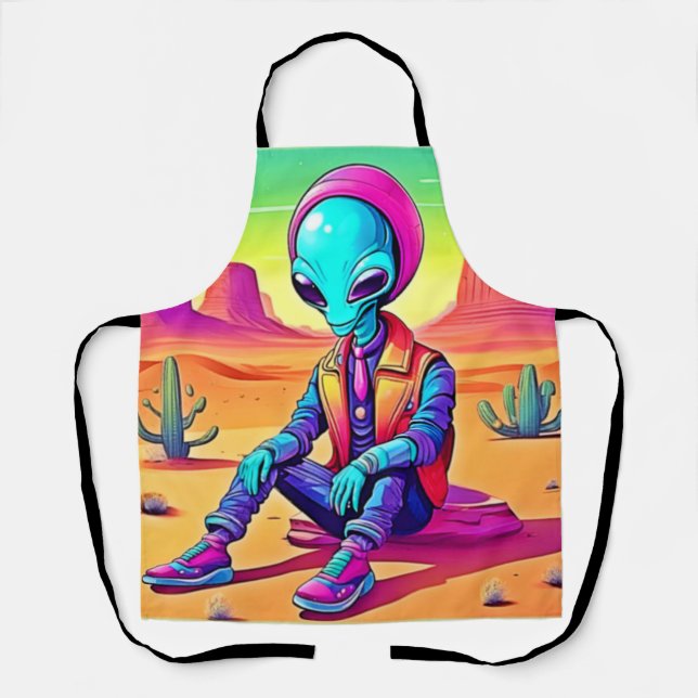 Cool Alien Desert Chillin Schürze (Vorderseite)