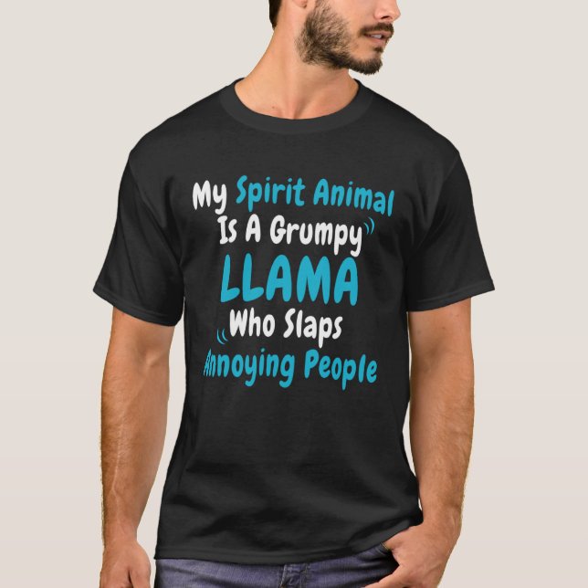 Cool Alpaca My Spirit Animal Is A Grumpy Llama  Sa T-Shirt (Vorderseite)