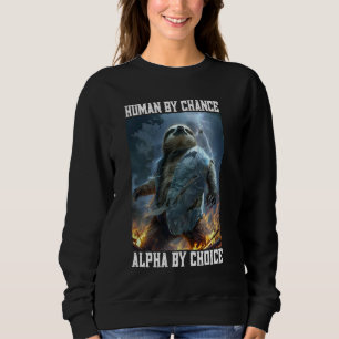 Cool Alpha Sloth Cringey Funny Cringe Alpha Animal Sweatshirt