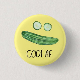 Cool als Gurke "cooler AF" lustiger Watercolor Button