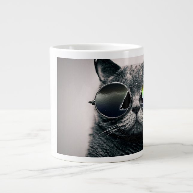 Cool als Katze Jumbo-Tasse (Vorderseite)