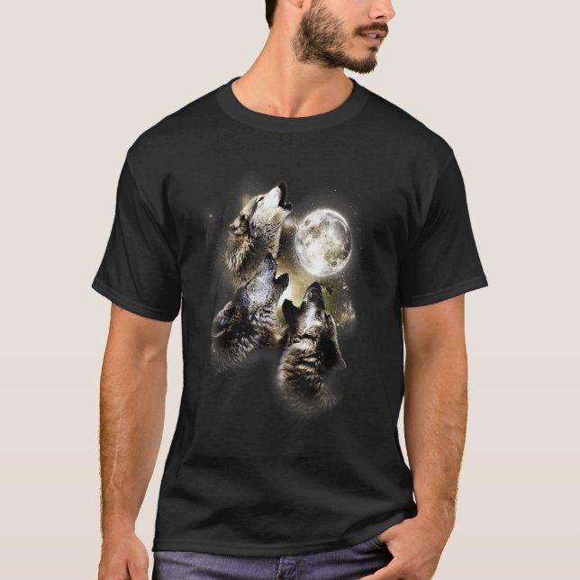 Cool an den Mondwölfen heulen Wolf T-Shirt (Vorderseite)