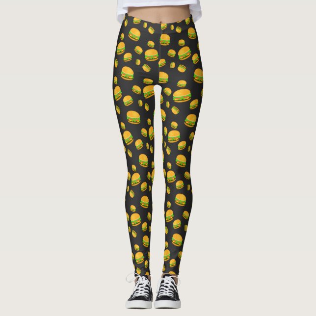 Cool and fun yummy burger pattern socks leggings (Vorderseite)