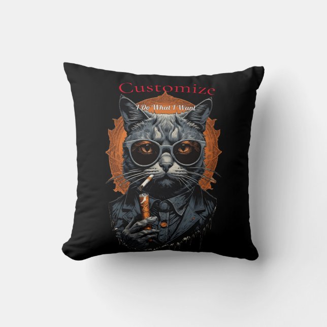 Cool Angesagter Cat Thunder_Cove Kissen (Vorderseite)