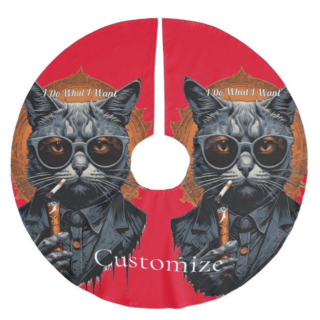 Cool Angesagter Cat Thunder_Cove Polyester Weihnachtsbaumdecke (Vorderseite)