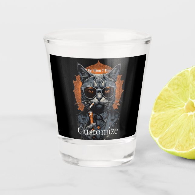 Cool Angesagter Cat Thunder_Cove Schnapsglas (Vorderseite)