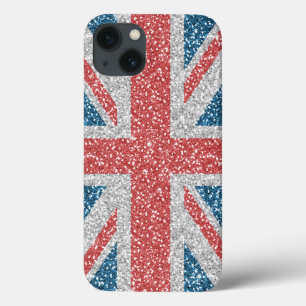 Cool angesagter UK Union Jack Flag Imitats Glitzer Case-Mate iPhone Hülle