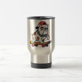 Cool Angry Baby Bulldog Skateboard Travel Mug Reisebecher