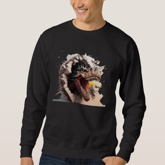 Cool angry dinosaur Tyrannosaurus Rex  4 Sweatshirt (Vorderseite)