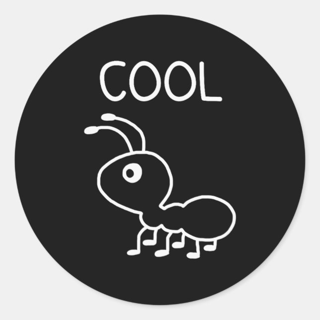 Cool Ant, Puns, Funny, Jokes, Sarcastic  Runder Aufkleber (Vorderseite)