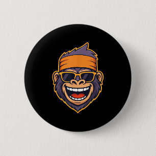 Cool Ape Gorilla Head Funky Monkey Retro Bandana C Button