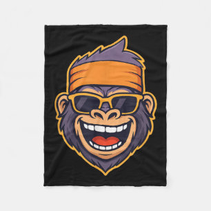 Cool Ape Gorilla Head Funky Monkey Retro Bandana C Fleecedecke