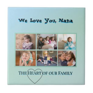 Cool Aqua 6-Foto-Familien-Tribute Fliese