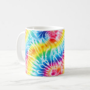 Cool Aqua Red Blue Yellow Orange Gefärbte Krawatte Kaffeetasse