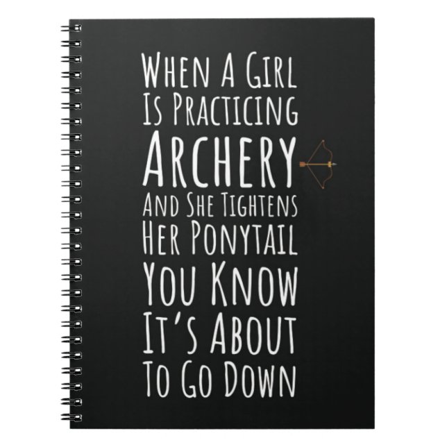 Cool Archery Gifts For Women Girl Bow Arrow Archer Notizblock (Vorderseite)